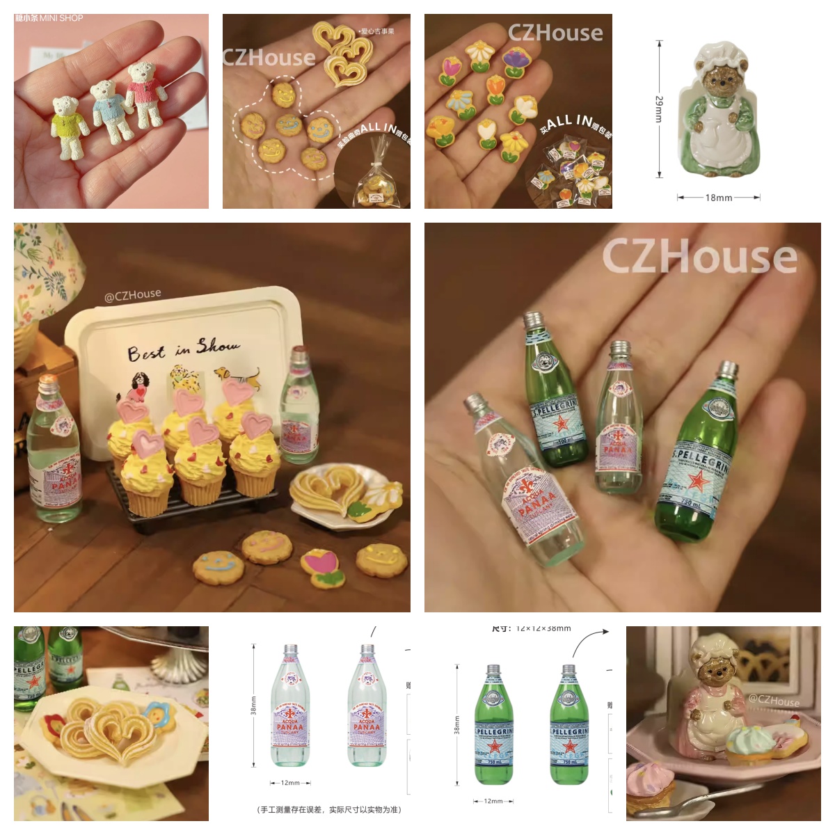 Resin Art Bottle - 1/6 Scale Miniature Dessert Collection: Heart