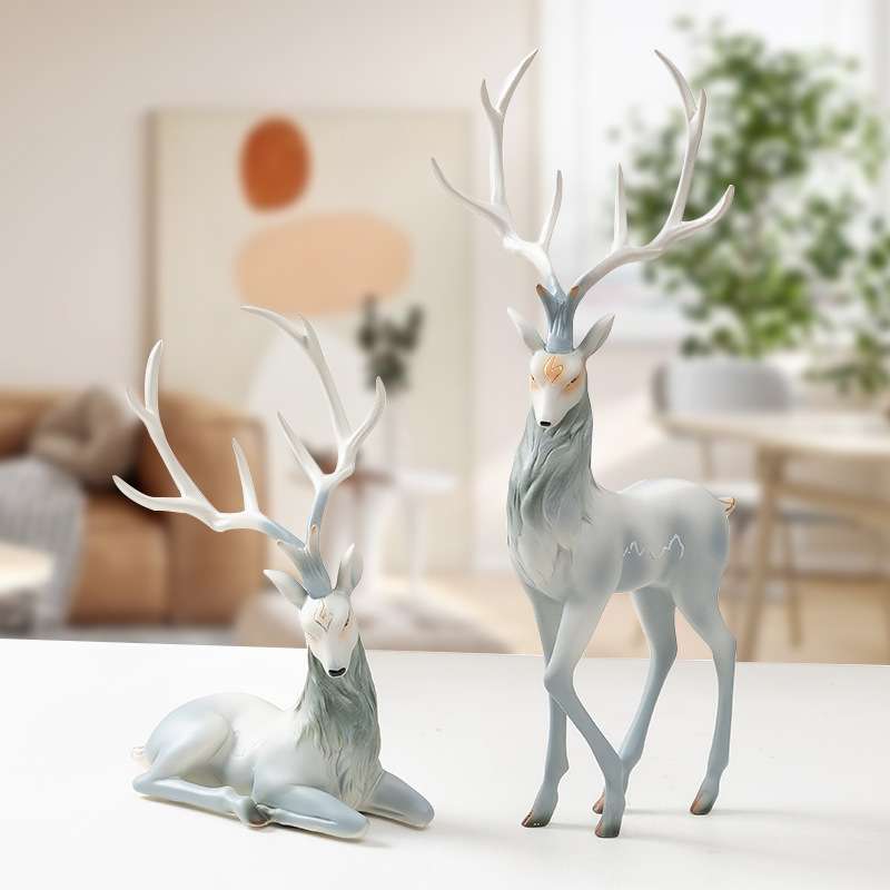 Resin Art Anniversary Gift - Light Luxury Elk Resin Crafts Ornaments.