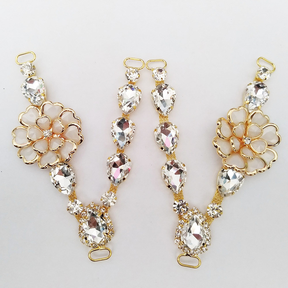 Resin Art Ring - 1Pair Flower Crystal Rhinestone Shoe Footware
