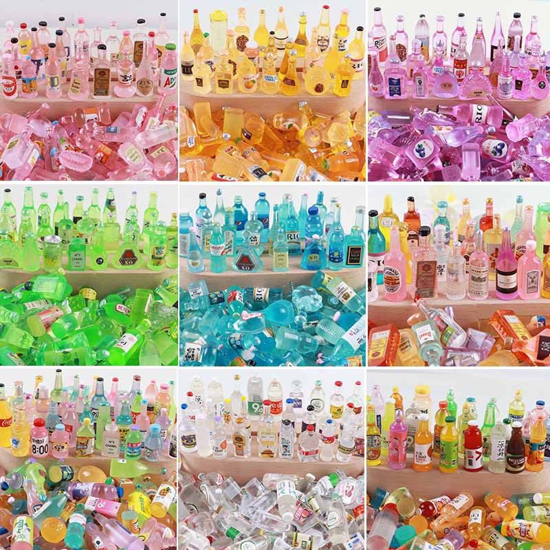 Resin Art Bottle - 20/50pieces of Mini Beverage Bottle, Miniature
