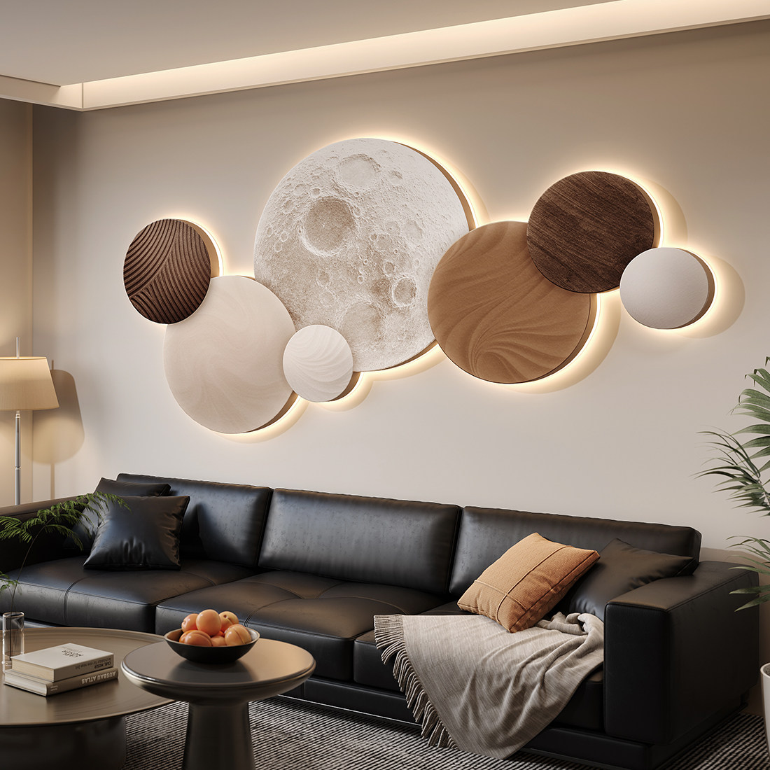Resin Art On Wood - Moon Bedroom Decor Modern Luxury Master/Secondary