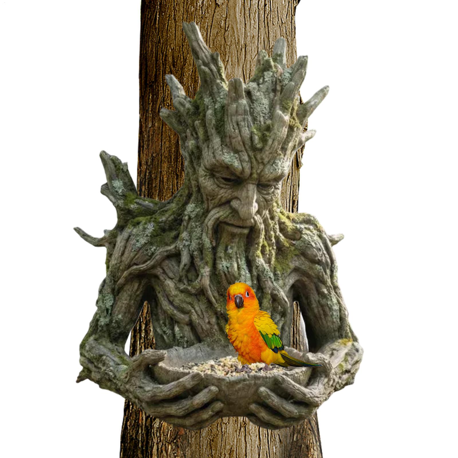 Resin Art On Wood - Mounted on Tree Bird Feeder Weatherproof