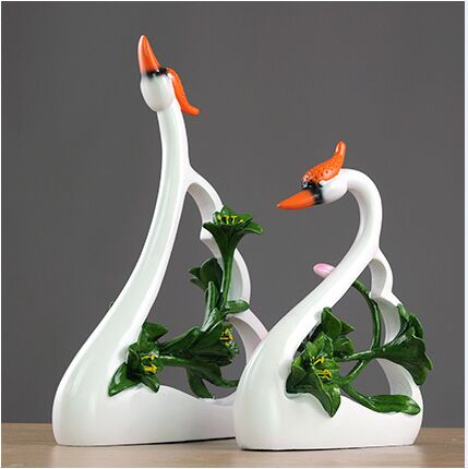 Resin Art Anniversary Gift - couples swan lovers art decoration resin