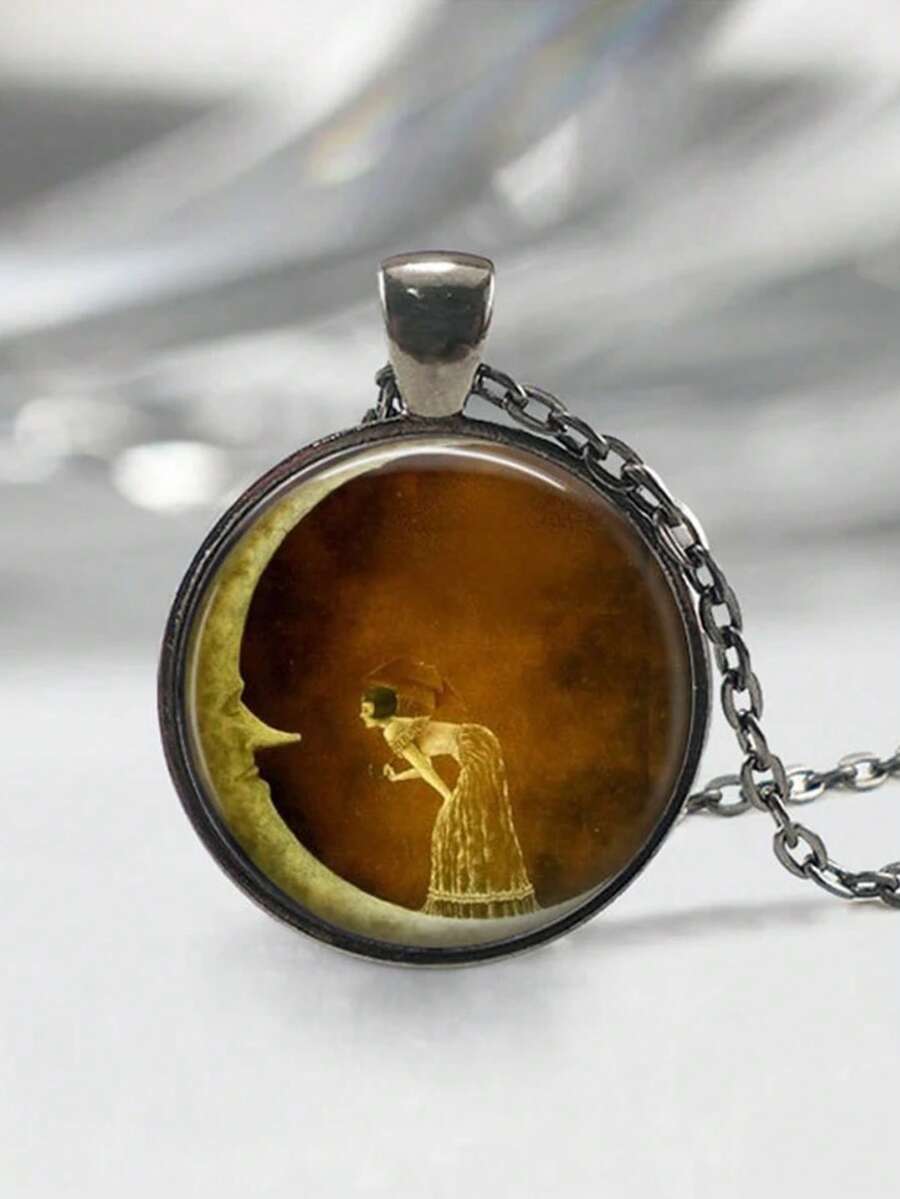 Resin Art Necklace - suteyi Woman On The Moon, Shannon