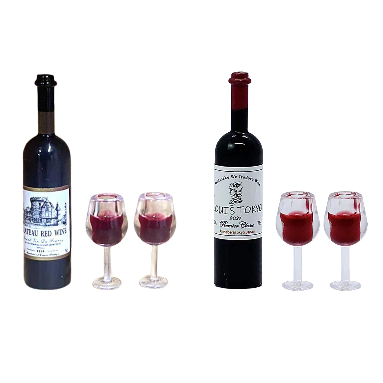 Resin Art Bottle - 1/12 Scale Dollhouse Wine Bottle Cups