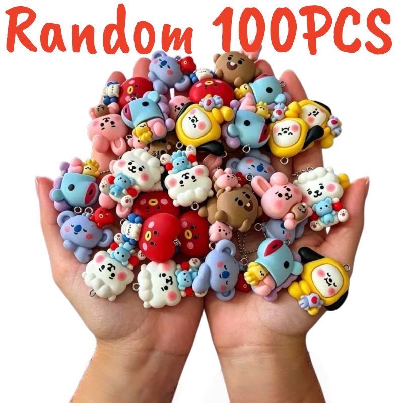 Resin Art Jewellery - 100PCS BT21 Resin Charms DIY Craft