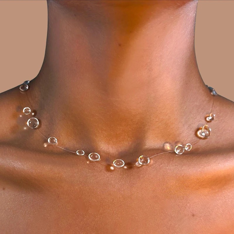 Clear Water Drop Necklace Tran - Resin Art Necklace recension och pris