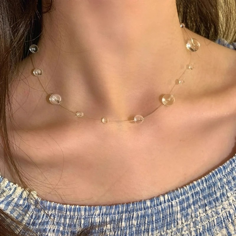 Clear Water Drop Necklace Tran - Resin Art Necklace recension och pris