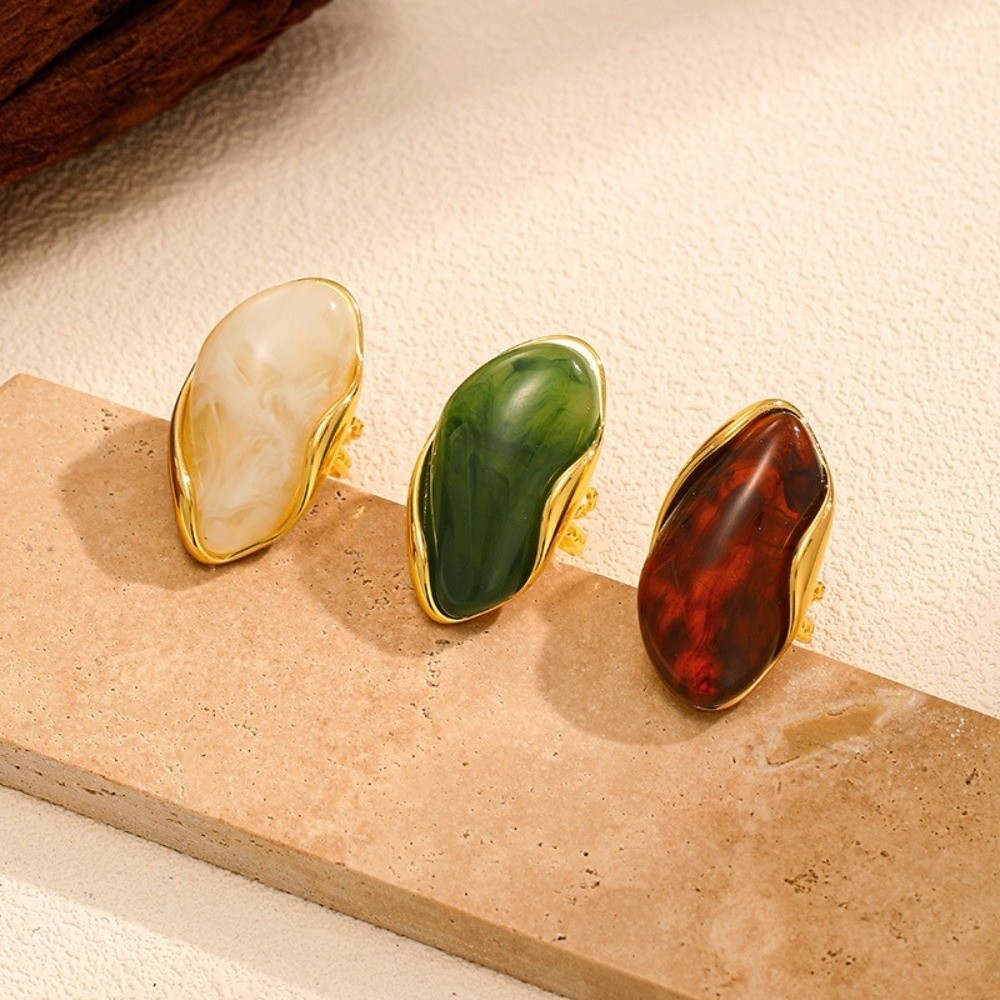 Vintage Stainless Steel Geomet - Resin Art Ring recension och pris