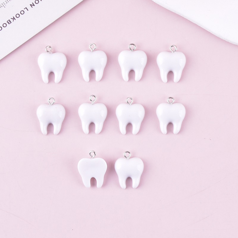 10pcs Cute White Teeth Resin P - Resin Art Essentials recension och pris
