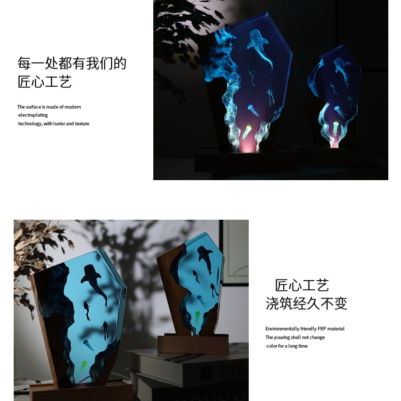 Resin Cave Whale Diver Desktop - Resin Art Anniversary Gift recension och pris