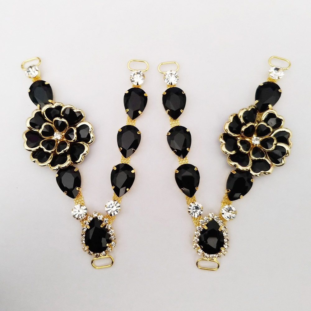 1Pair Flower Crystal Rhineston - Resin Art Ring recension och pris