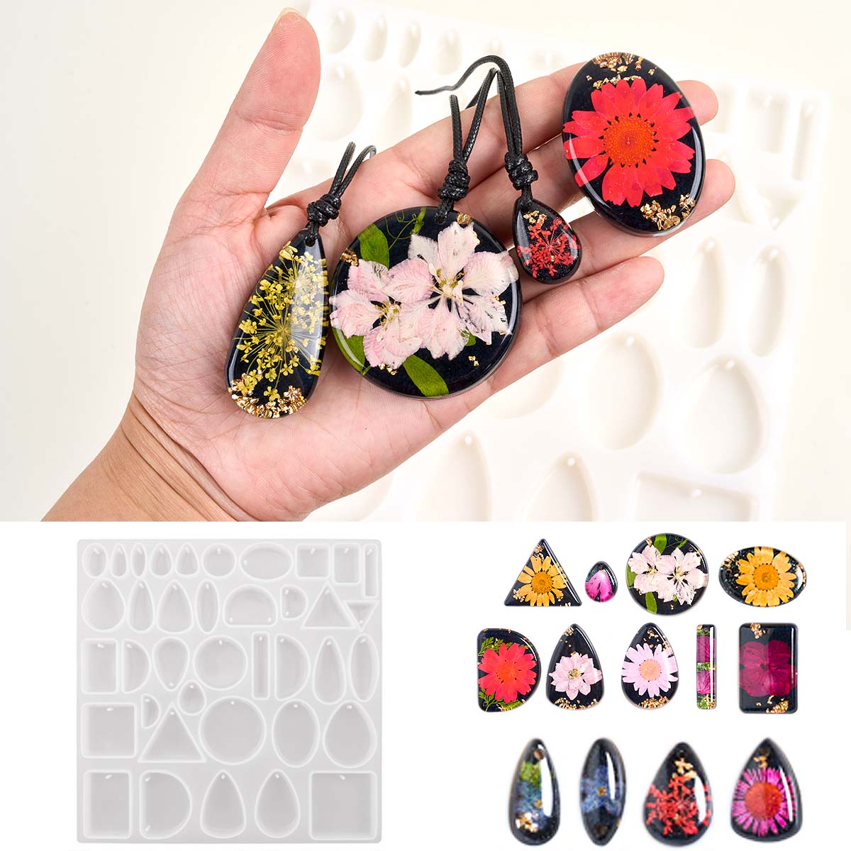Time Stone Pendant Silicone Mo - Resin Art Necklace recension och pris