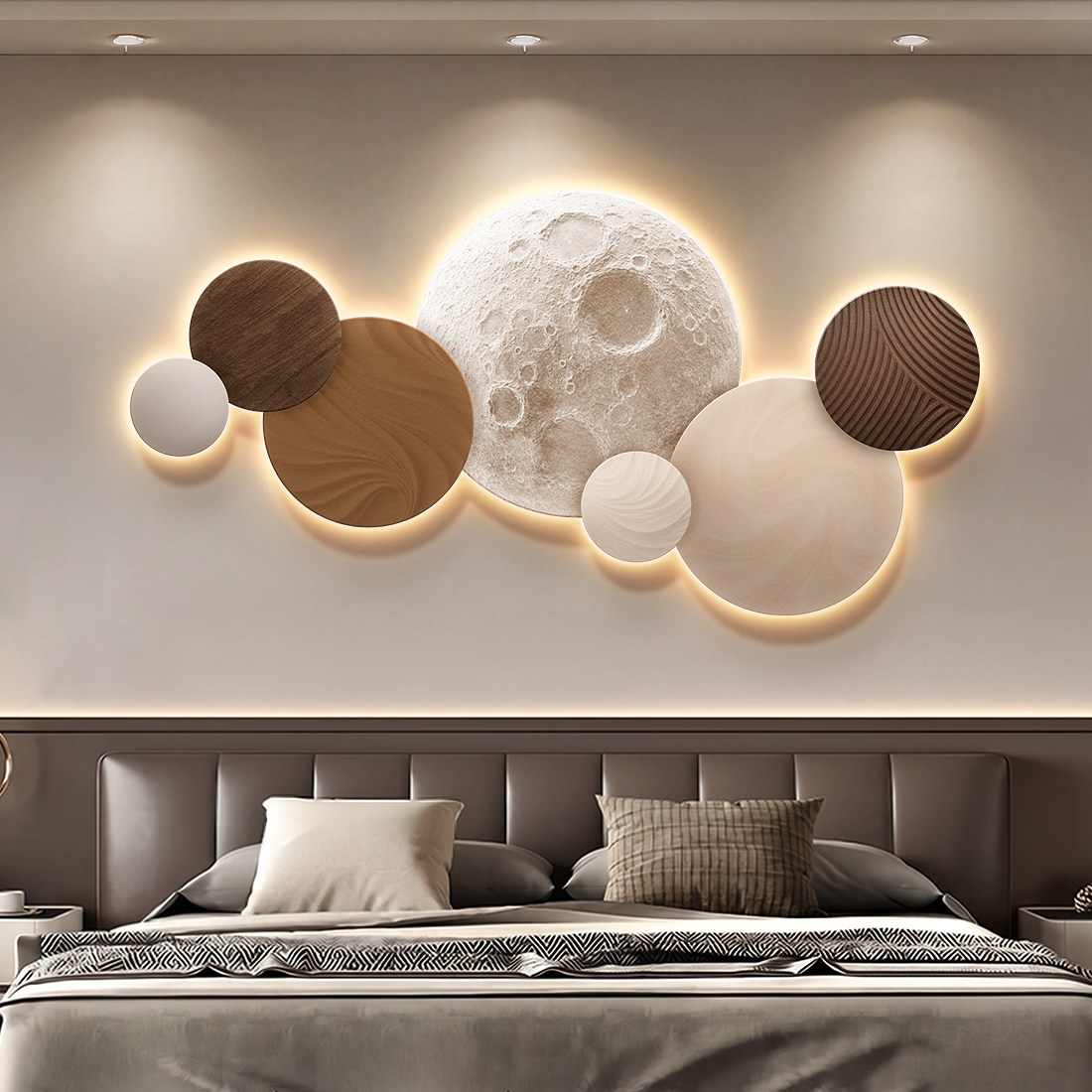 Moon Bedroom Decor Modern Luxu - Resin Art On Wood recension och pris
