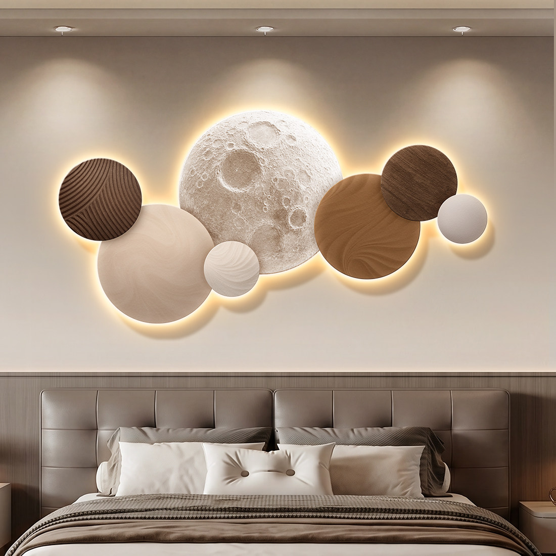Moon Bedroom Decor Modern Luxu - Resin Art On Wood recension och pris