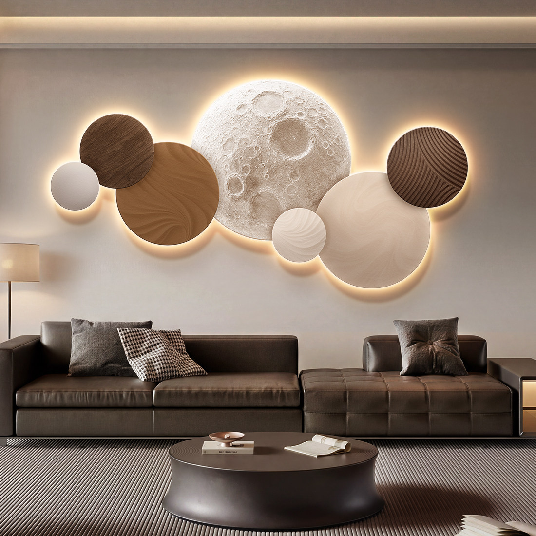 Moon Bedroom Decor Modern Luxu - Resin Art On Wood recension och pris