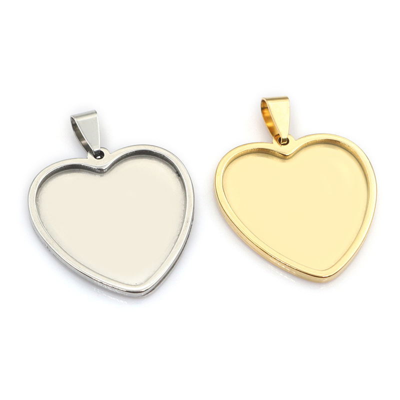 5Pcs Stainless Steel Heart Bla - Resin Art Necklace recension och pris
