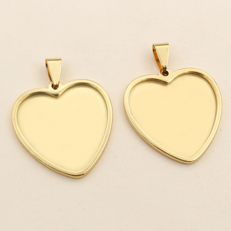 5Pcs Stainless Steel Heart Bla - Resin Art Necklace recension och pris