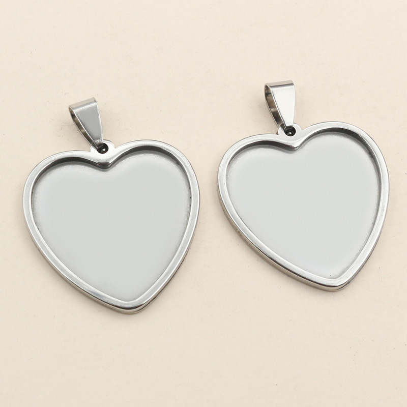 5Pcs Stainless Steel Heart Bla - Resin Art Necklace recension och pris