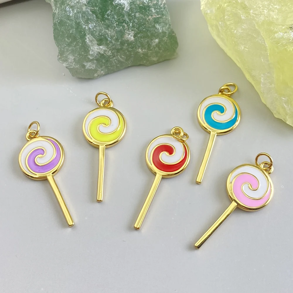 Bohemian Candy Lollipop Charm  - Resin Art Necklace recension och pris