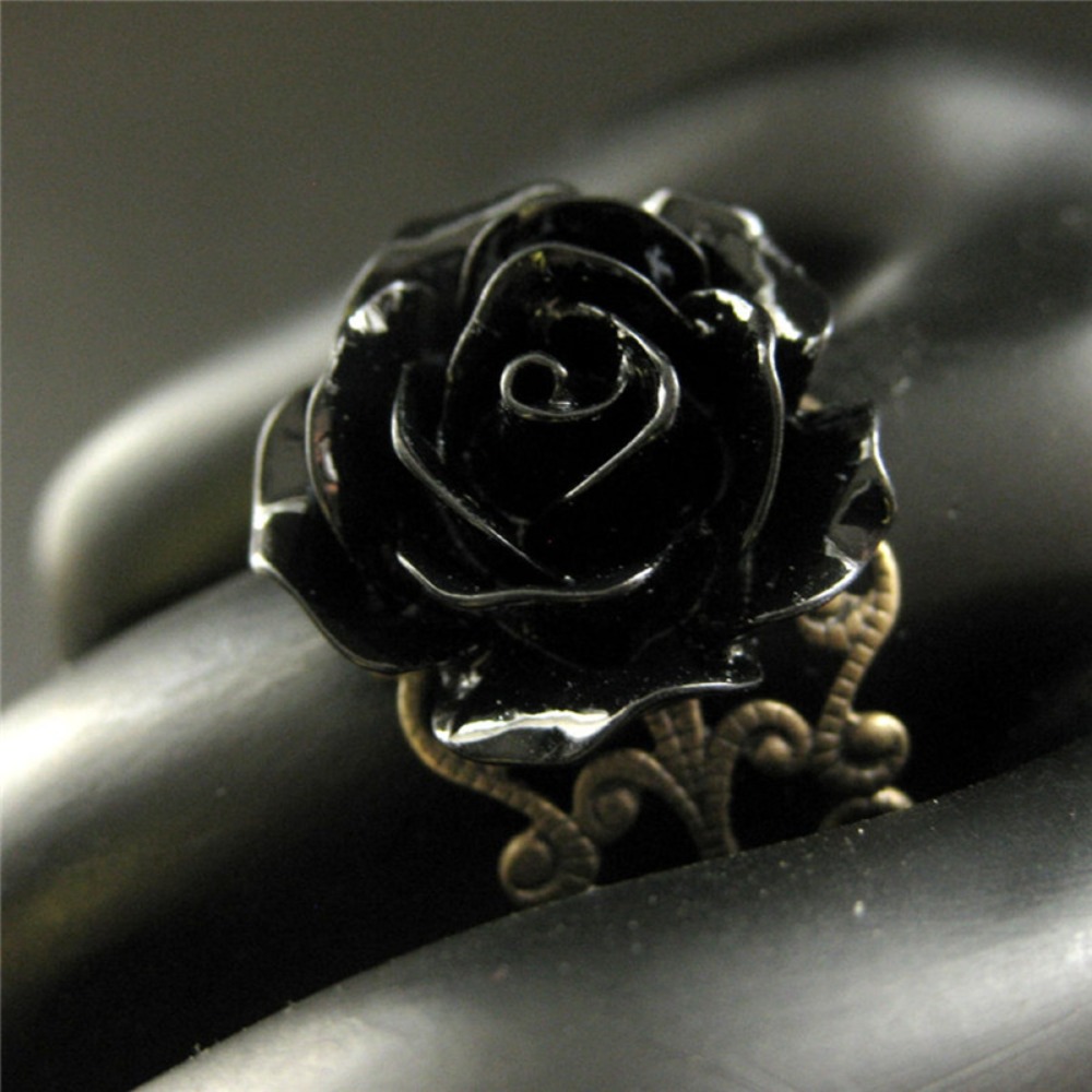 Temperament Retro Black Resin  - Resin Art Ring recension och pris