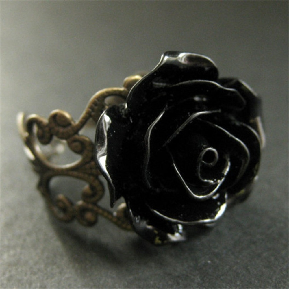 Temperament Retro Black Resin  - Resin Art Ring recension och pris