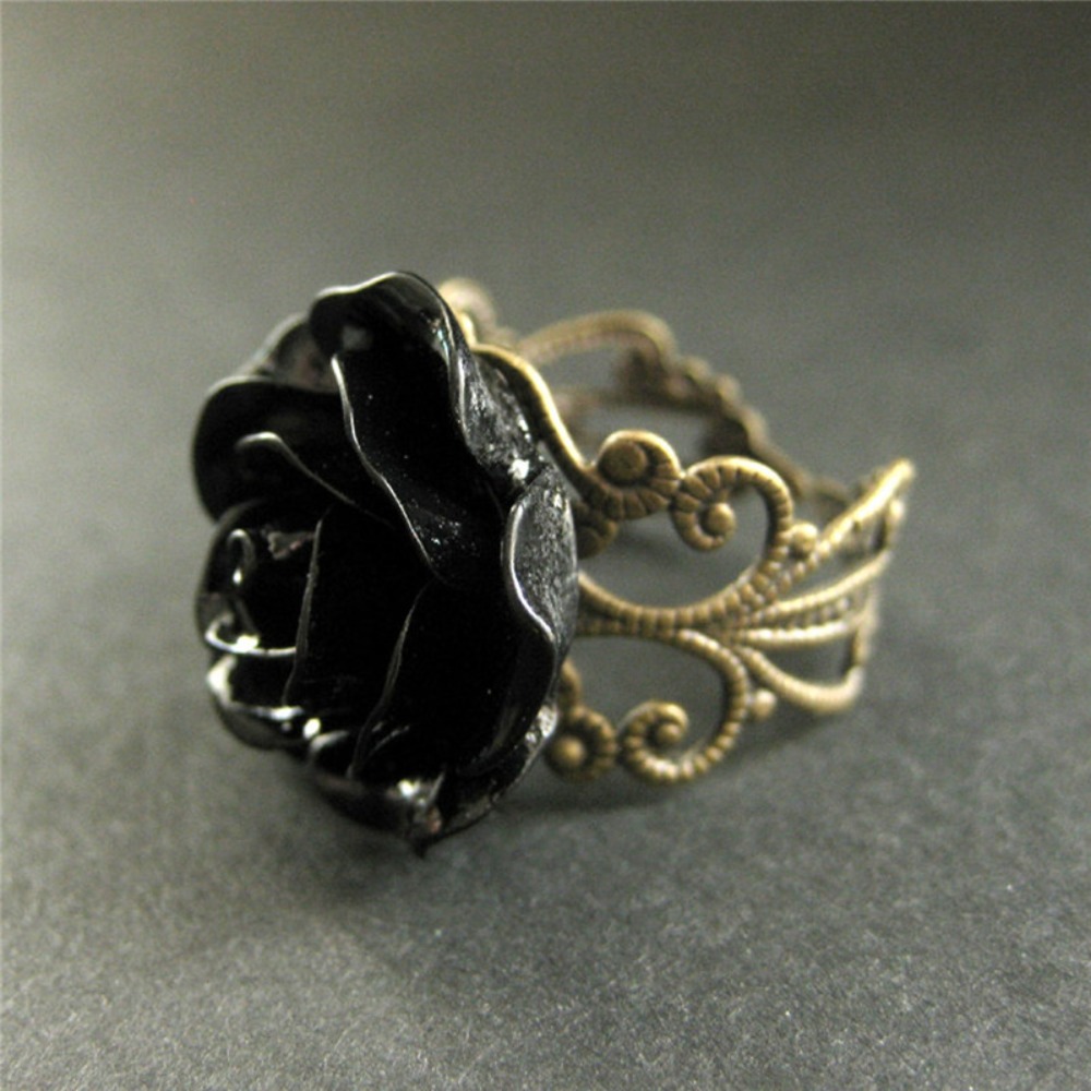 Temperament Retro Black Resin  - Resin Art Ring recension och pris