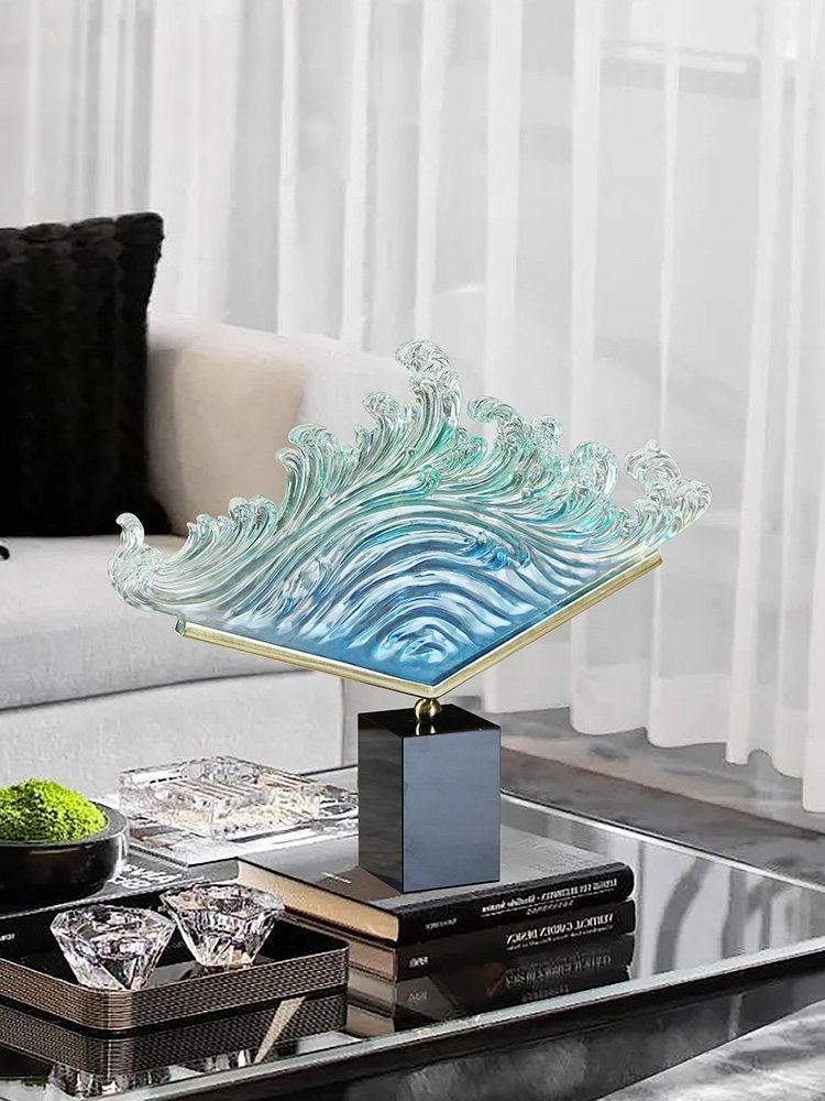 Transparent Gradient Ocean Wav - Resin Art Anniversary Gift recension och pris