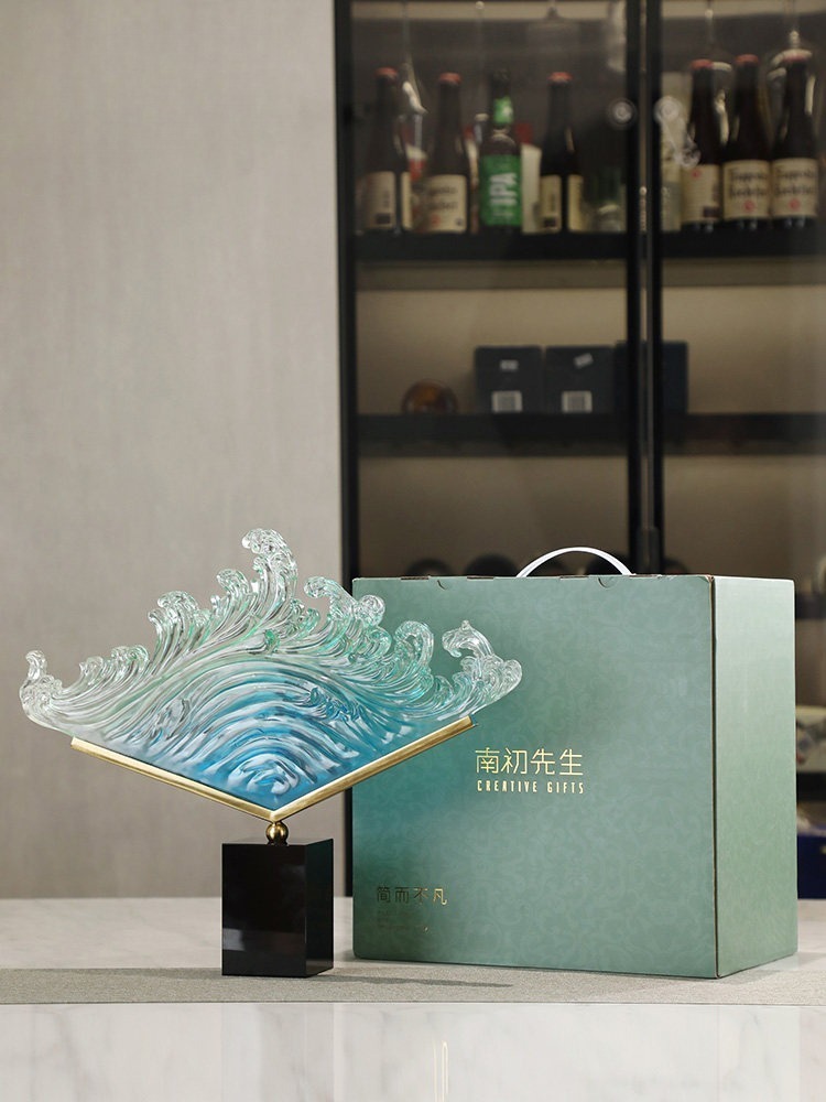 Transparent Gradient Ocean Wav - Resin Art Anniversary Gift recension och pris