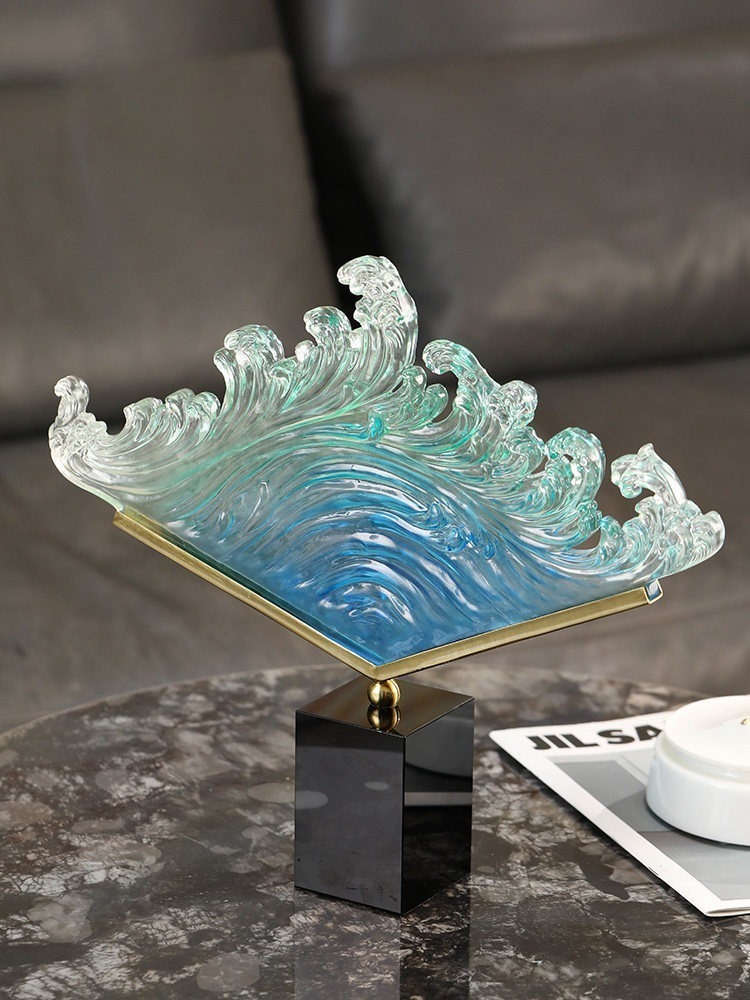 Transparent Gradient Ocean Wav - Resin Art Anniversary Gift recension och pris