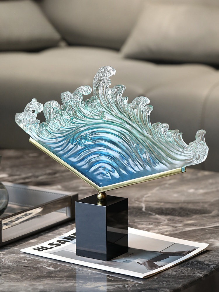 Transparent Gradient Ocean Wav - Resin Art Anniversary Gift recension och pris