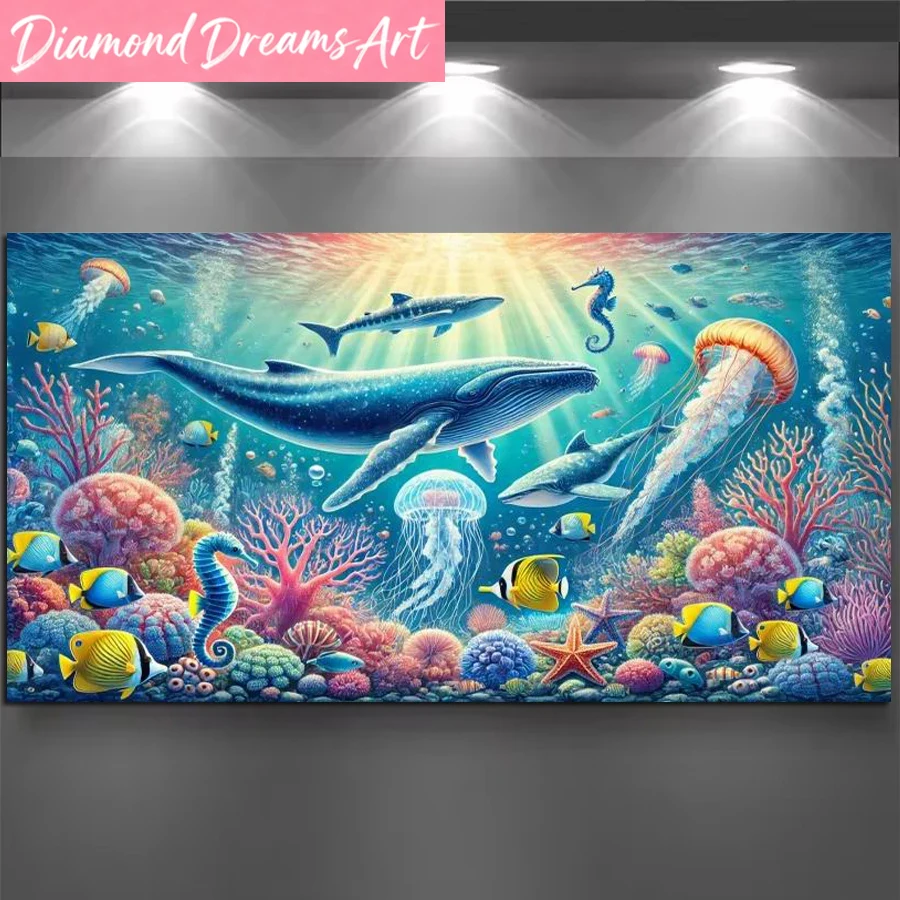 Frameless,Sea Animals Dolphins - Resin Art Underwater recension och pris