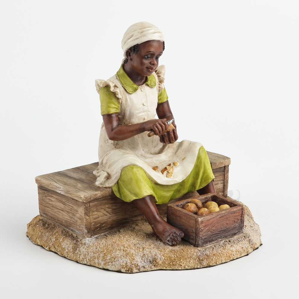 Young Black Girl Sculpture Pee - Resin Art On Wood recension och pris