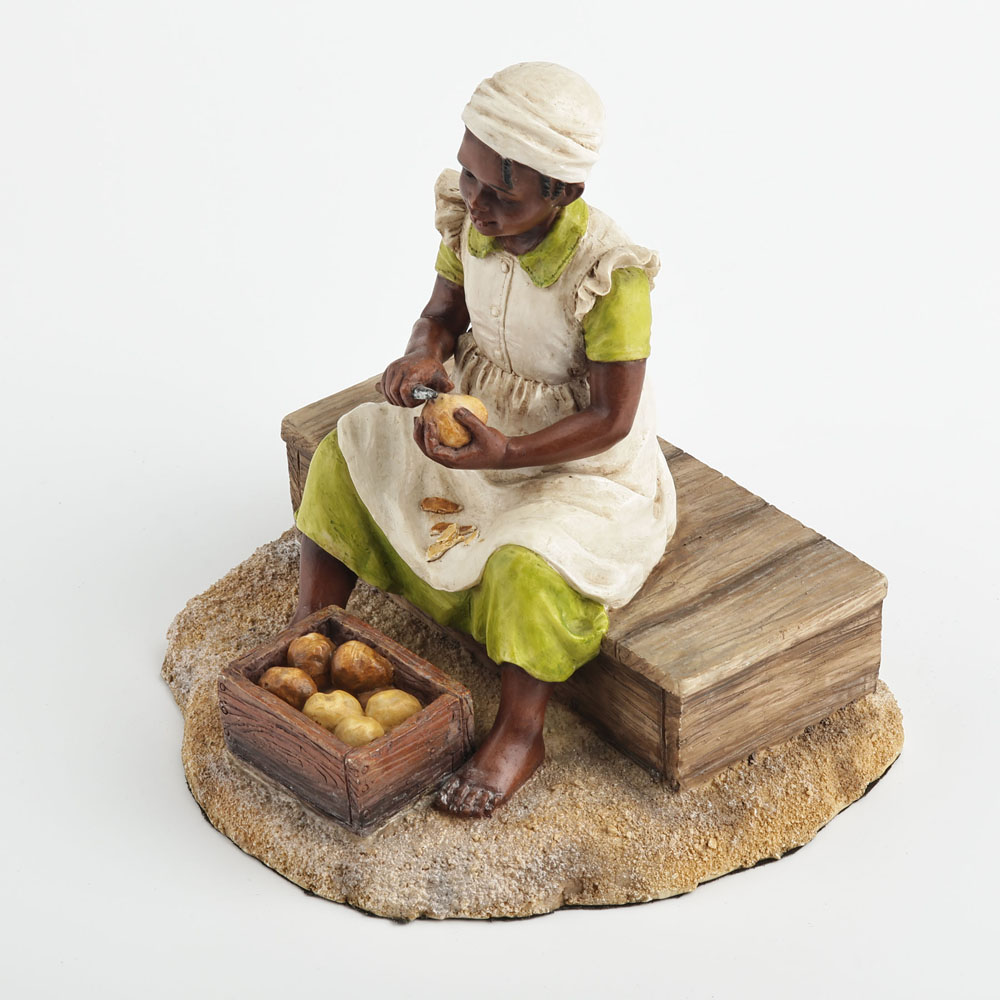 Young Black Girl Sculpture Pee - Resin Art On Wood recension och pris
