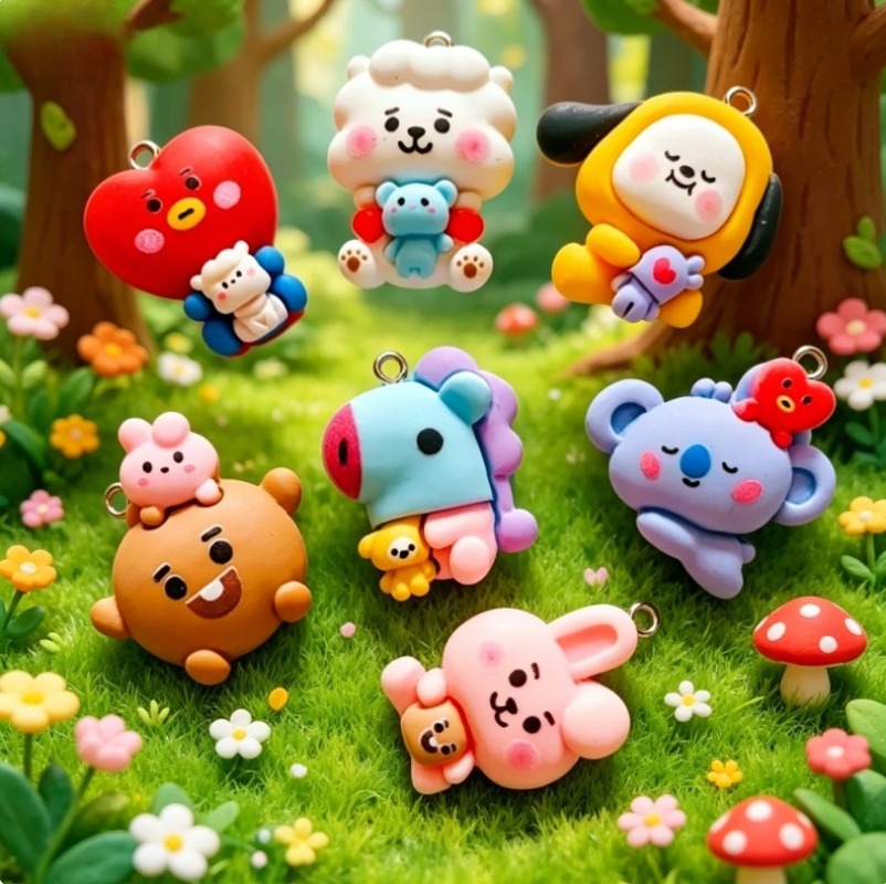 7pcs BT21 Resin Cartoon Charm  - Resin Art Essentials recension och pris