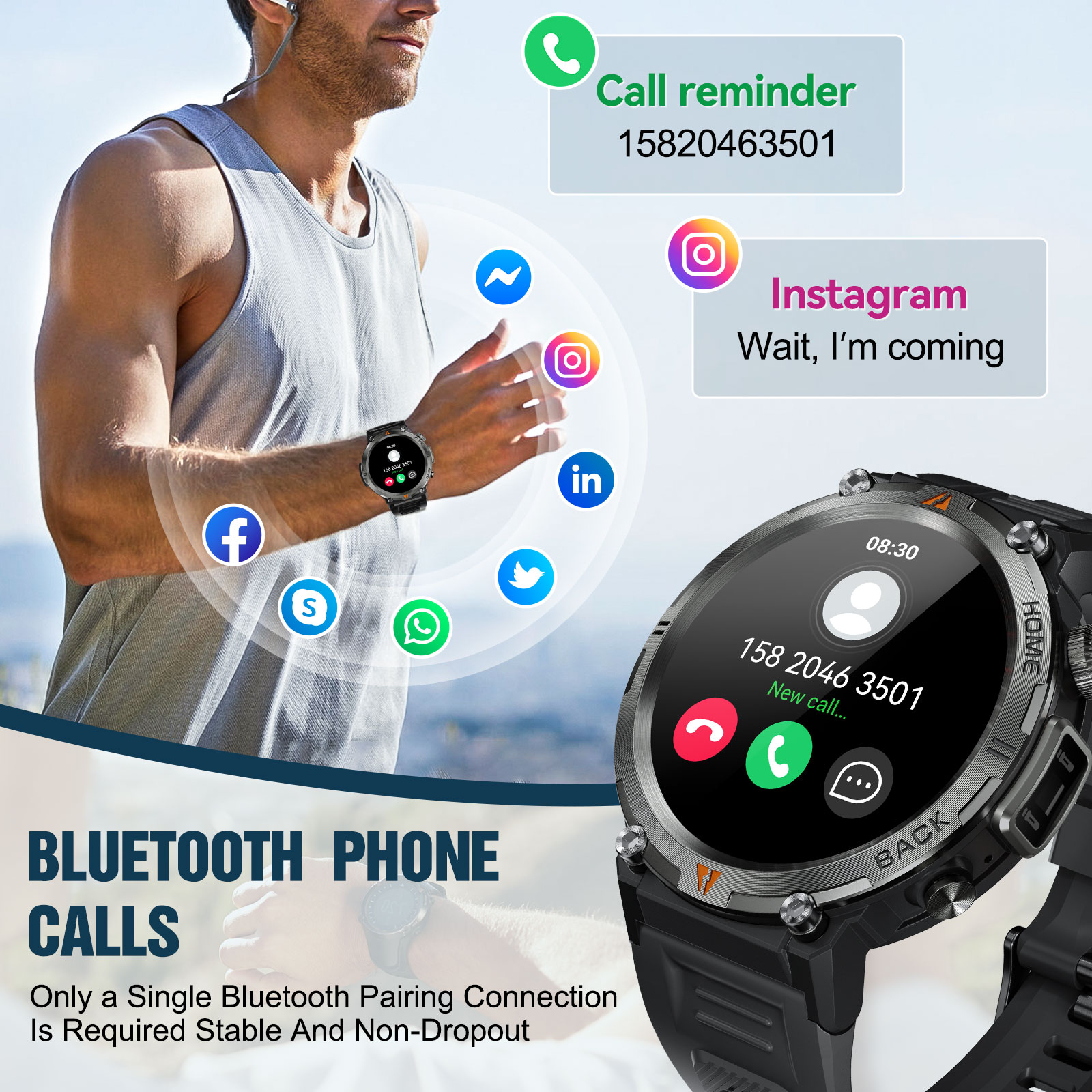 EIGIIS KE3 Bluetooth Call Smar - Resin Art Underwater recension och pris