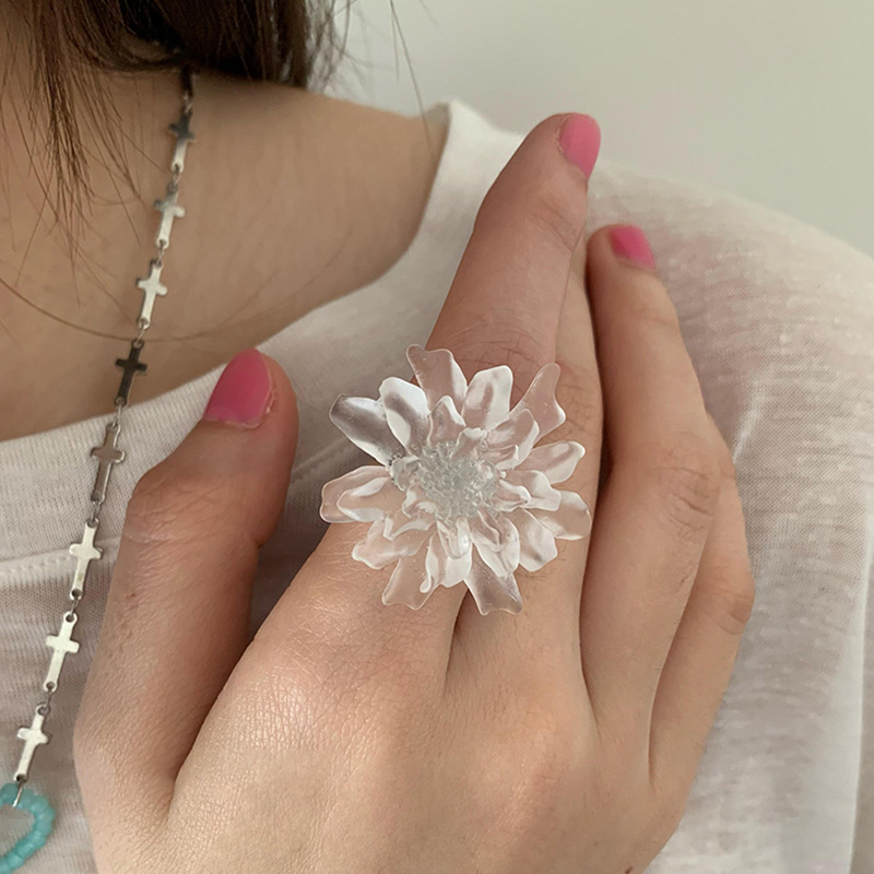 HUANZHI White Transparent Fros - Resin Art Ring recension och pris