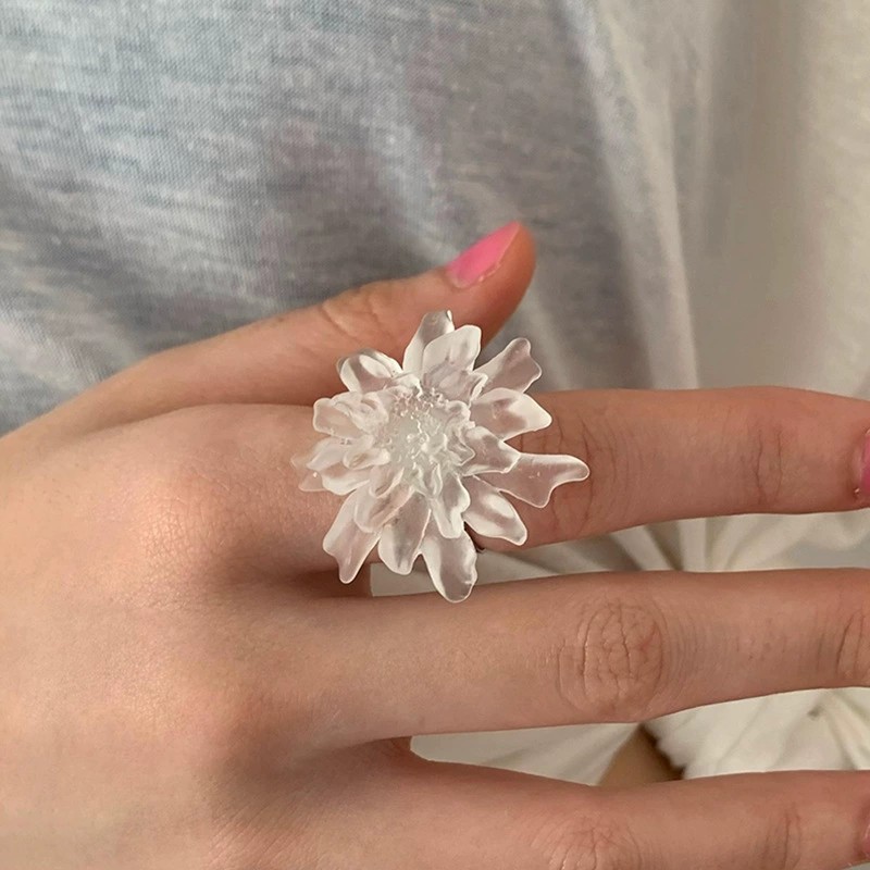 HUANZHI White Transparent Fros - Resin Art Ring recension och pris