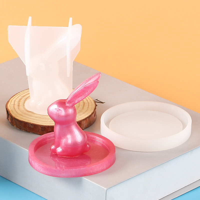 2Pcs 3D Bunny Ring Holder Sili - Resin Art Ring recension och pris