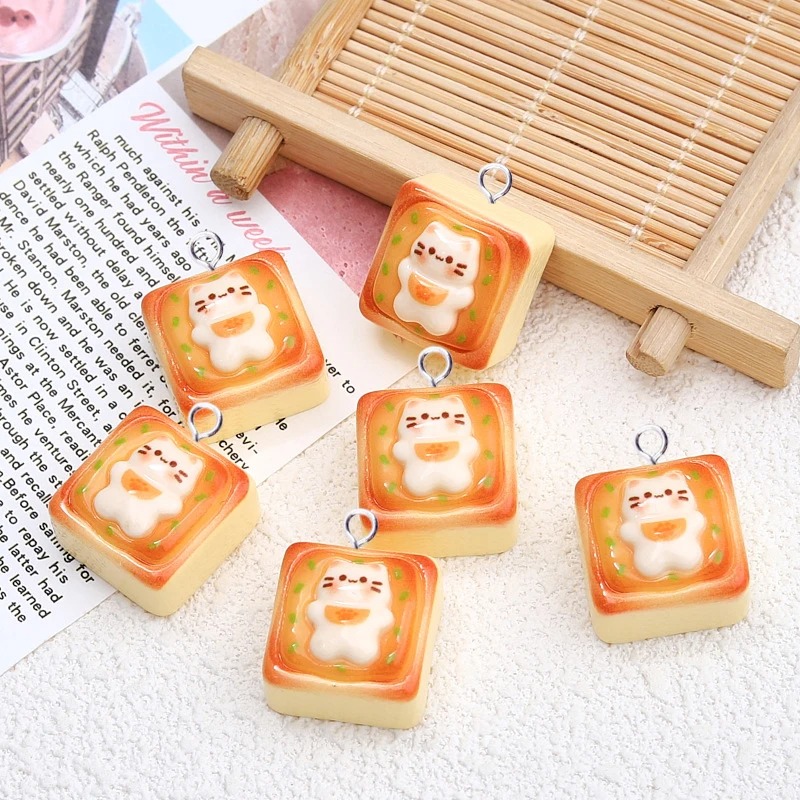 10Pcs Kawaii Cat Toast Bread R - Resin Art Essentials recension och pris