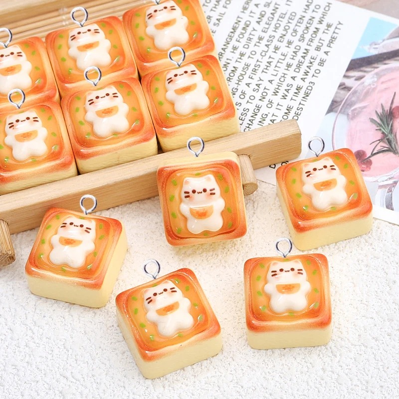 10Pcs Kawaii Cat Toast Bread R - Resin Art Essentials recension och pris