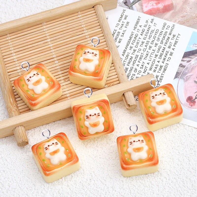 10Pcs Kawaii Cat Toast Bread R - Resin Art Essentials recension och pris